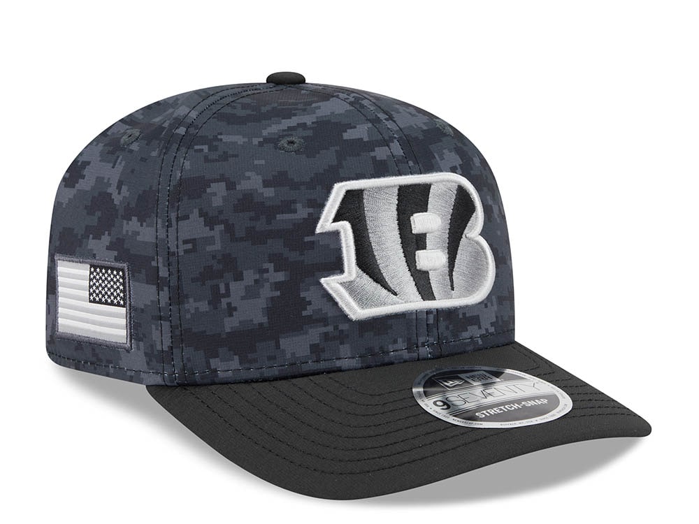 New Era Cincinnati Bengals NFL Salute to Service 2026 Digi Camo Black 9Seventy Stretch Snapback Gorra
