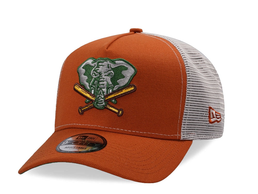 New Era Oakland Athletics Rust Edition 9Forty A Frame Trucker Snapback Gorra