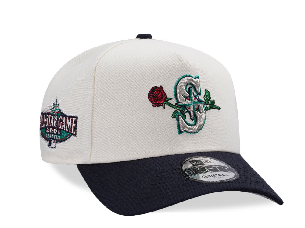 New Era Seattle Mariners All Star Game 2001 Rose Chrome Two Tone Edition 9Forty A Frame Snapback Gorra