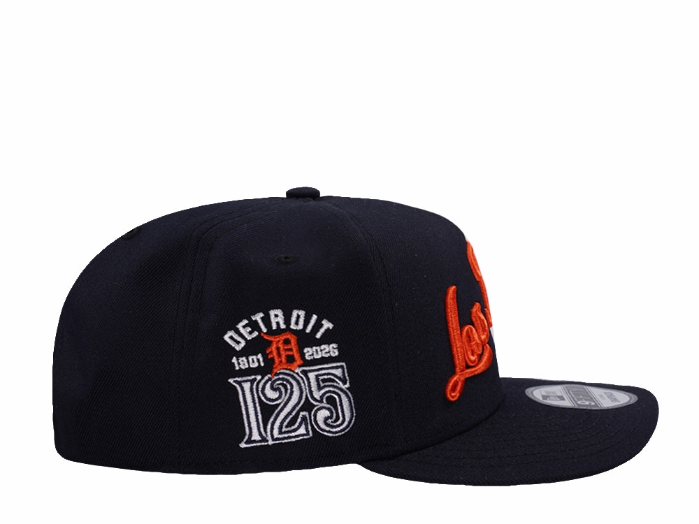 New Era Detroit Tigers 125th Anniversary Script Navy Prime Edition 9Fifty A Frame Snapback Gorra
