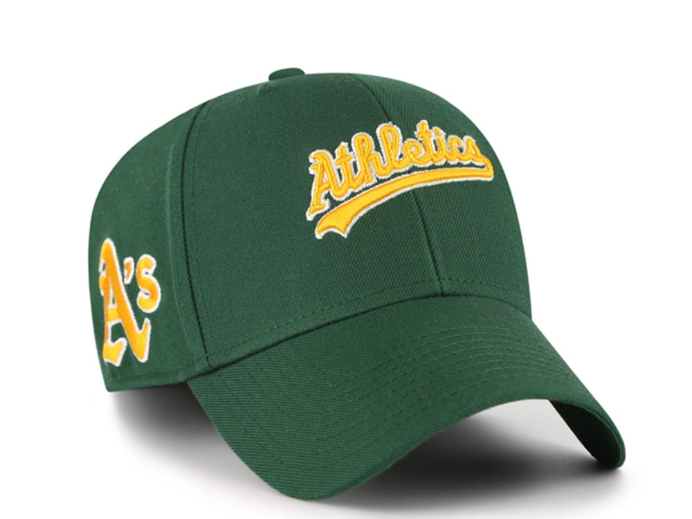 47 Brand Oakland Athletics Ballpark Script Green Edition MVP Strapback Gorra