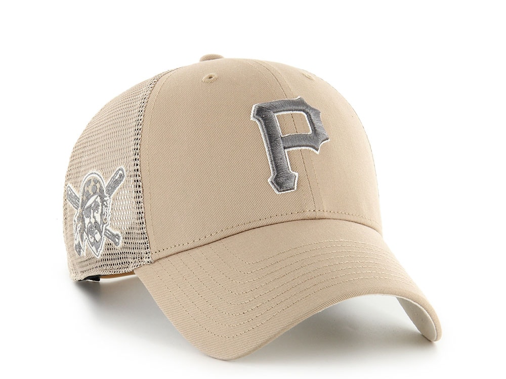 47Brand Pittsburgh Pirates Khaki Branson Edition Trucker MVP Snapback Gorra