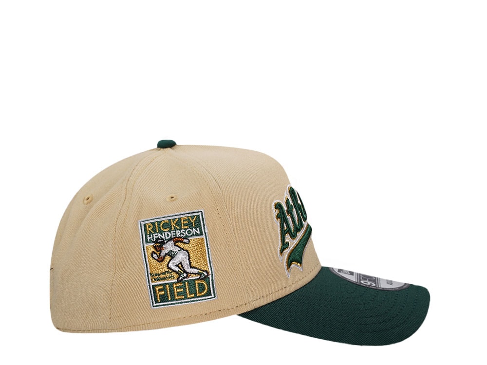 New Era Oakland Athletics Rickey Henderson Field Vegas Gold Two Tone 9Forty A Frame Snapback Gorra