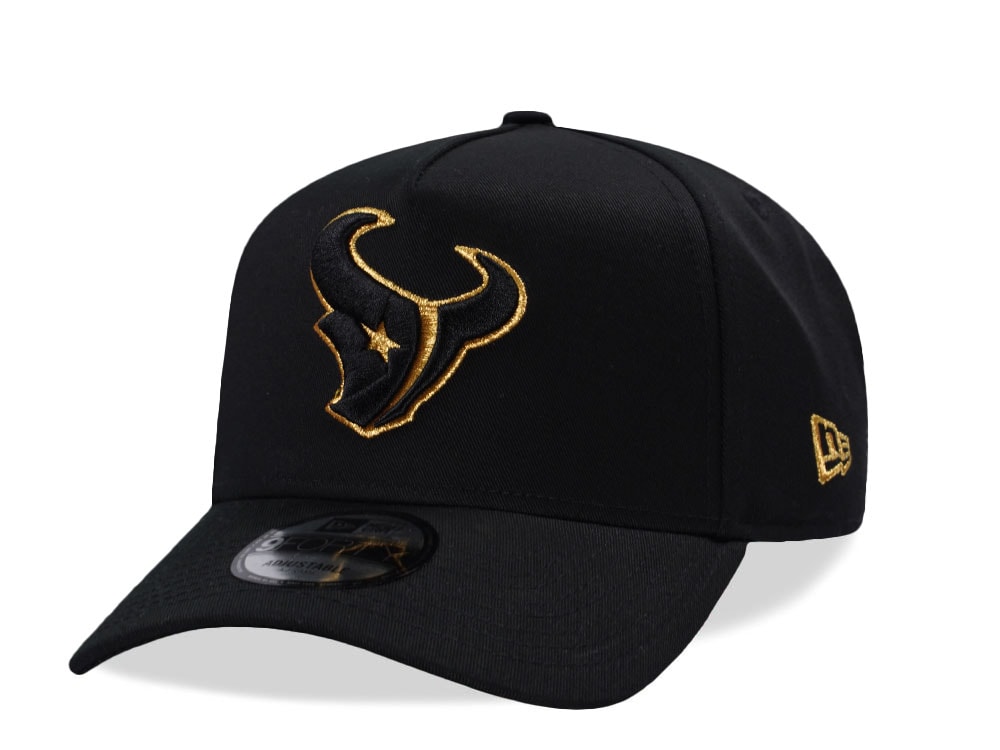 New Era Houston Texans Black Gold Edition 9Forty A Frame Snapback Gorra