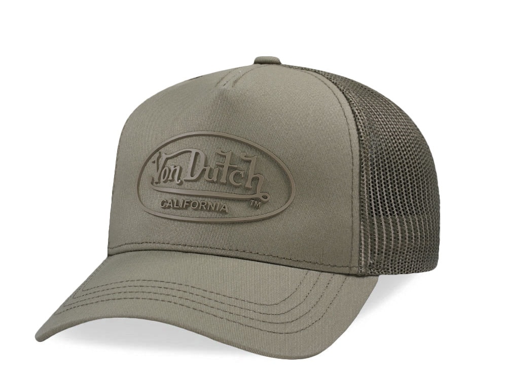 Von Dutch Oval Patch Olive Trucker Snapback Gorra