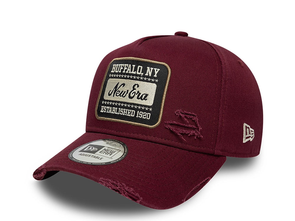 New Era Patch Washed Dark Red Edition 9Forty A Frame Snapback Gorra