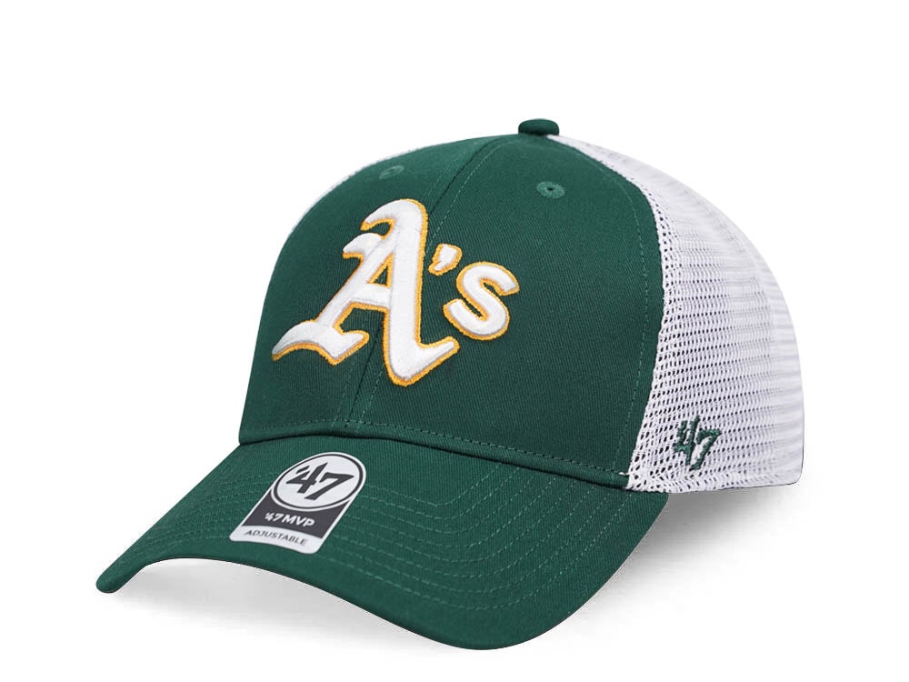 47Brand Oakland Athletics Dark Green Branson MVP Trucker Snapback Gorra