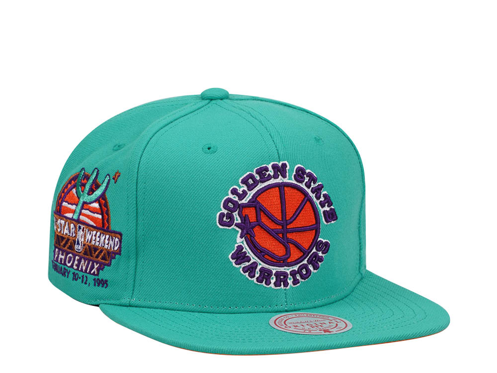 Mitchell & Ness Golden State Warriors Desert Green Hardwood Classic All Star Weekend Snapback Gorra