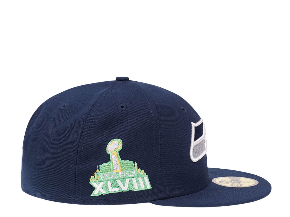 New Era Seattle Seahawks Citruspop Patch Super Bowl XLVIII 59fifty Fitted Gorra