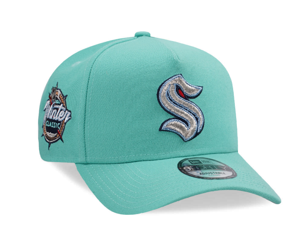 New Era Seattle Kraken Winter Classic 2024 Mint Prime Edition 9Forty A Frame Snapback Gorra