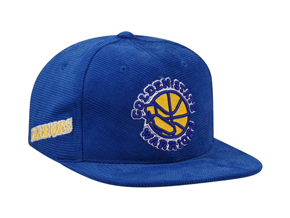 Mitchell & Ness Golden State Warriors Blue Cord Hardwood Classic Snapback Gorra