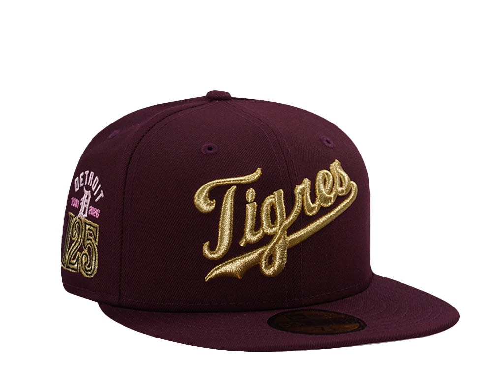 New Era Detroit Tigers 125th Anniverary Maroon Prime Edition 59Fifty Fitted Gorra