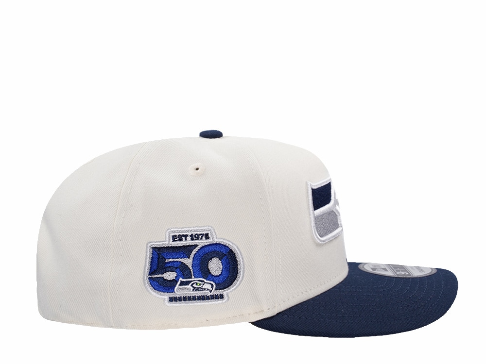 New Era Seattle Seahawks 50th Anniversary Chrome Two Tone Edition 9Fifty A Frame Snapback Gorra