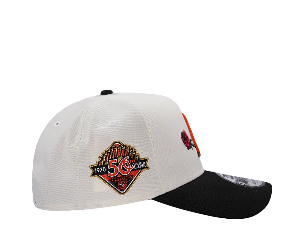 New Era Baltimore Orioles 50th Anniversary Rose Chrome Two Tone Edition 9Forty A Frame Snapback Gorra