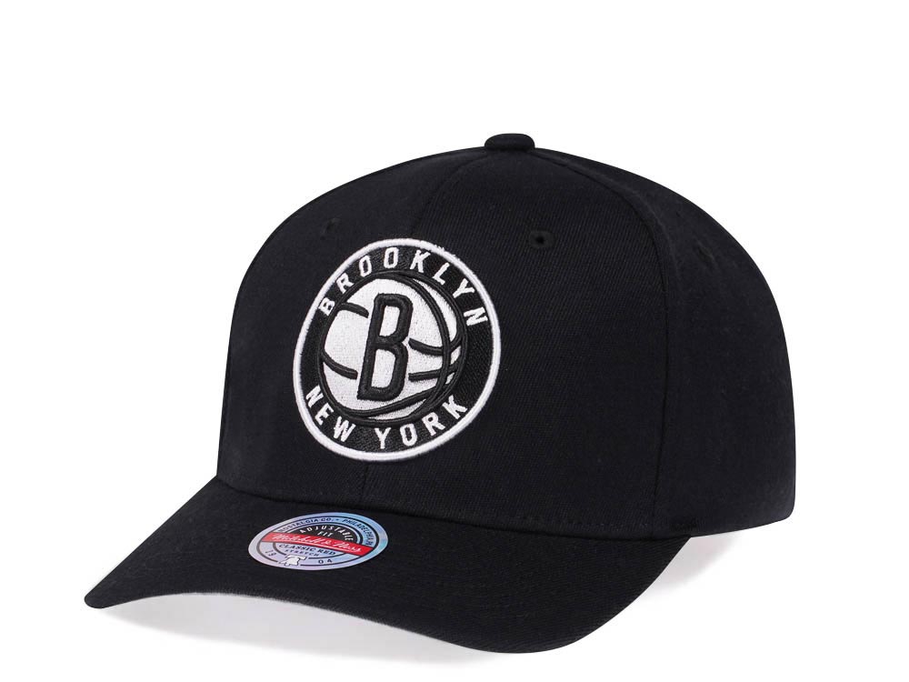 Mitchell & Ness Brooklyn Nets Team Ground Red Line Black Solid Flex Snapback Gorra