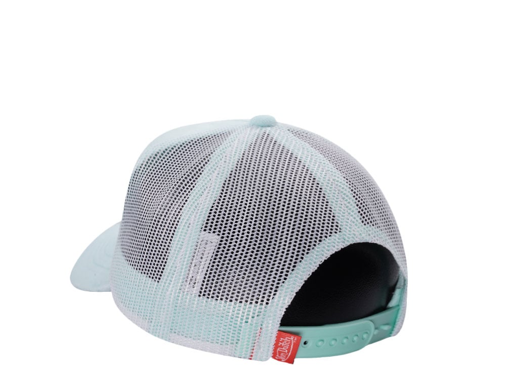 Von Dutch Oval Patch Light Teal Velour Edition Trucker Snapback Gorra