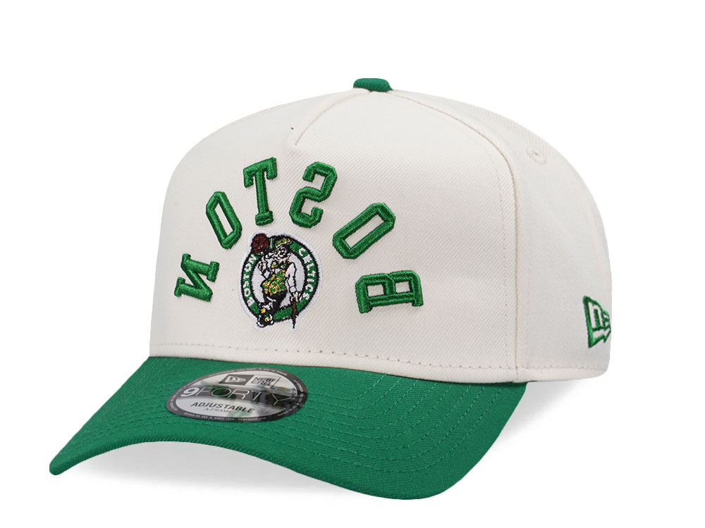New Era Boston Celtics Script Chrome Two Tone Edition 9Forty A Frame Snapback Gorra