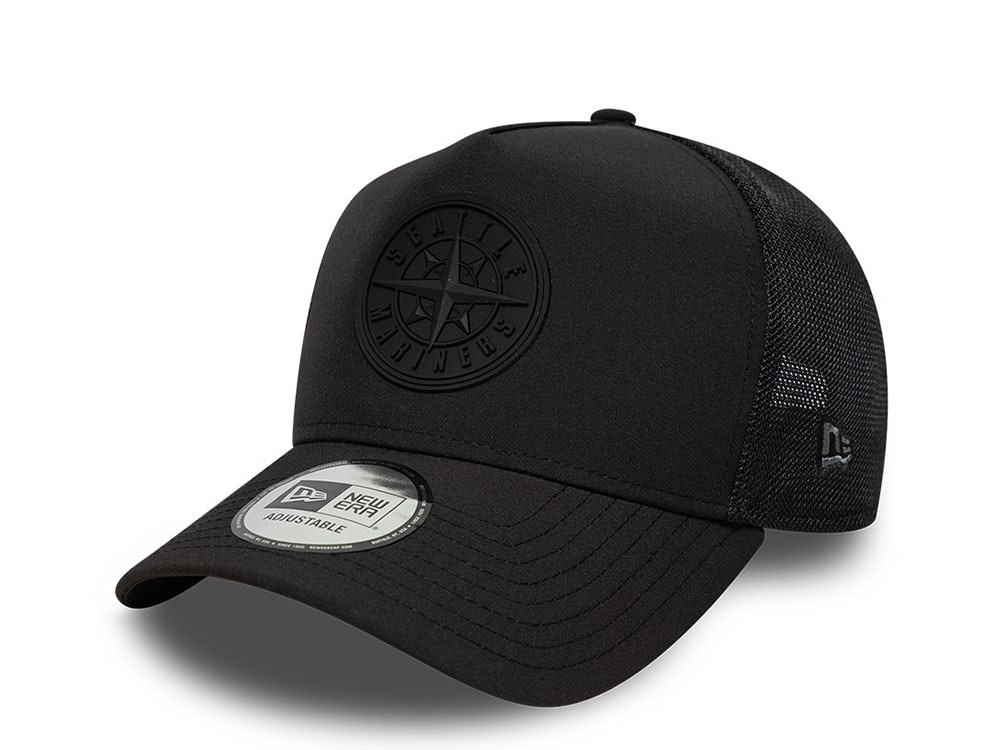 New Era Seattle Mariners Black Edition 9Forty A Frame Trucker Snapback Gorra