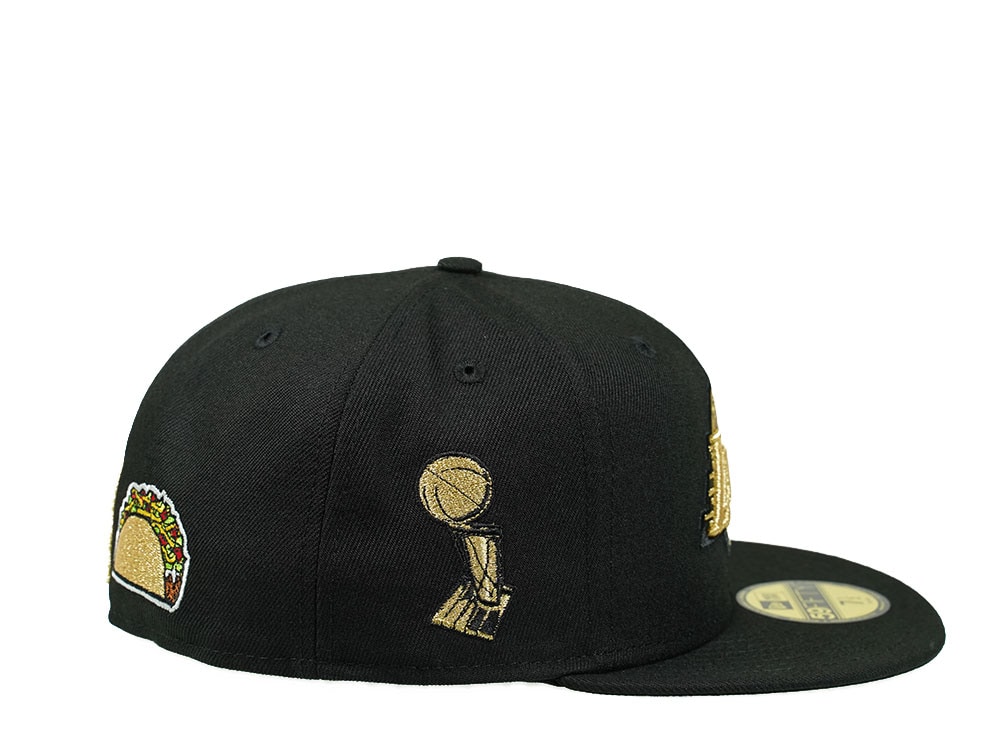 New Era Los Angeles Lakers Black and Gold Icons Edition 59Fifty Fitted Gorra