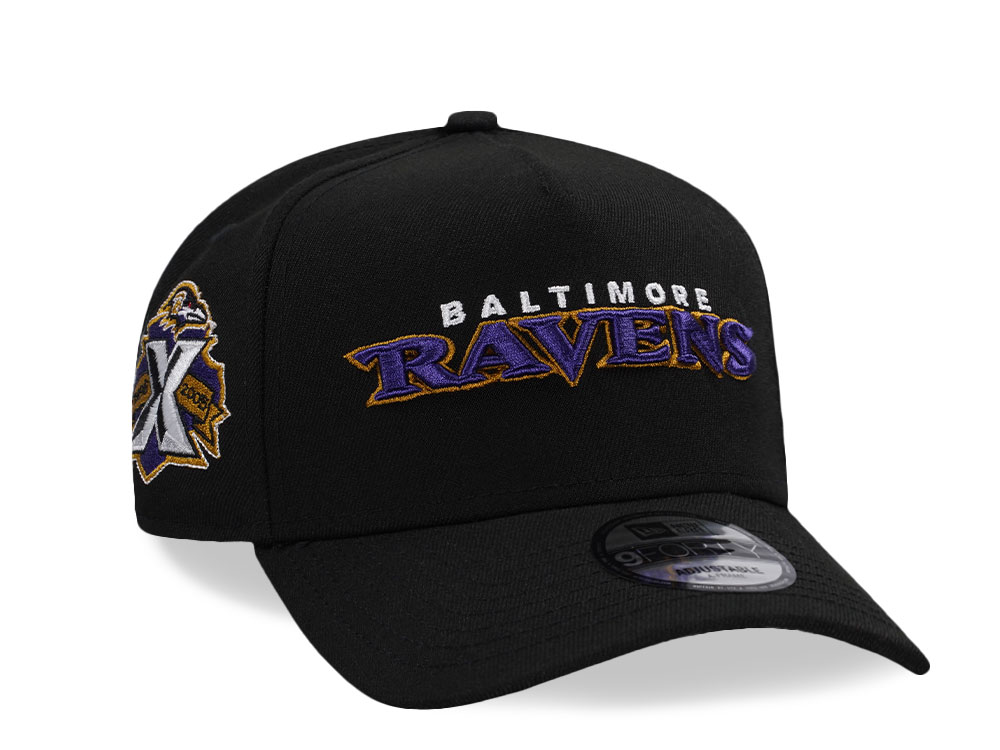 New Era Baltimore Ravens 10th Anniversary Black Edition 9Forty A Frame Snapback Gorra
