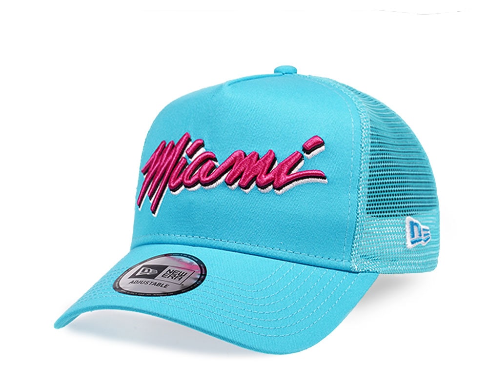 New Era Miami Heat Vice Blue Edition A Frame Trucker Gorra