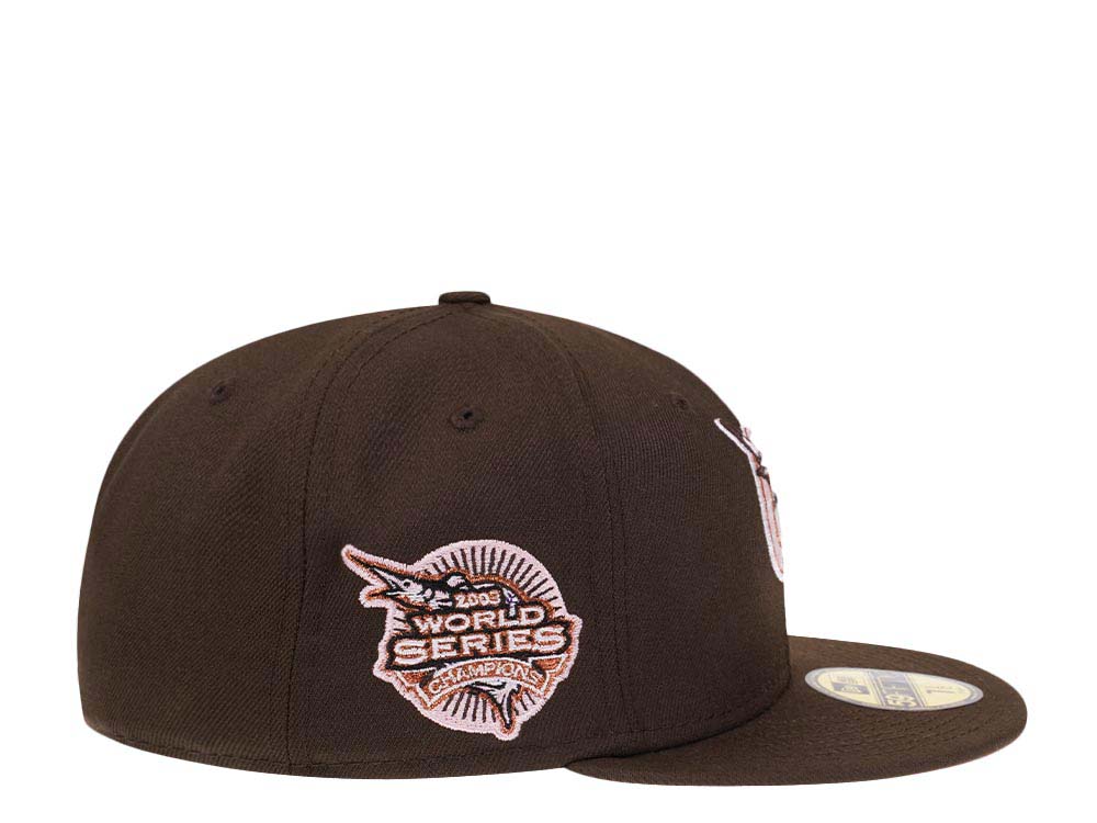 New Era Miami Marlins World Series 2003 Champions Coffee Pink Edition 59Fifty Fitted Gorra