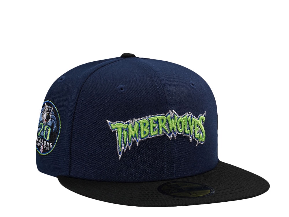 New Era Minnesota Timberwolves 20 Seasons Ocean Blue Two Tone Edition 59Fifty Fitted Gorra
