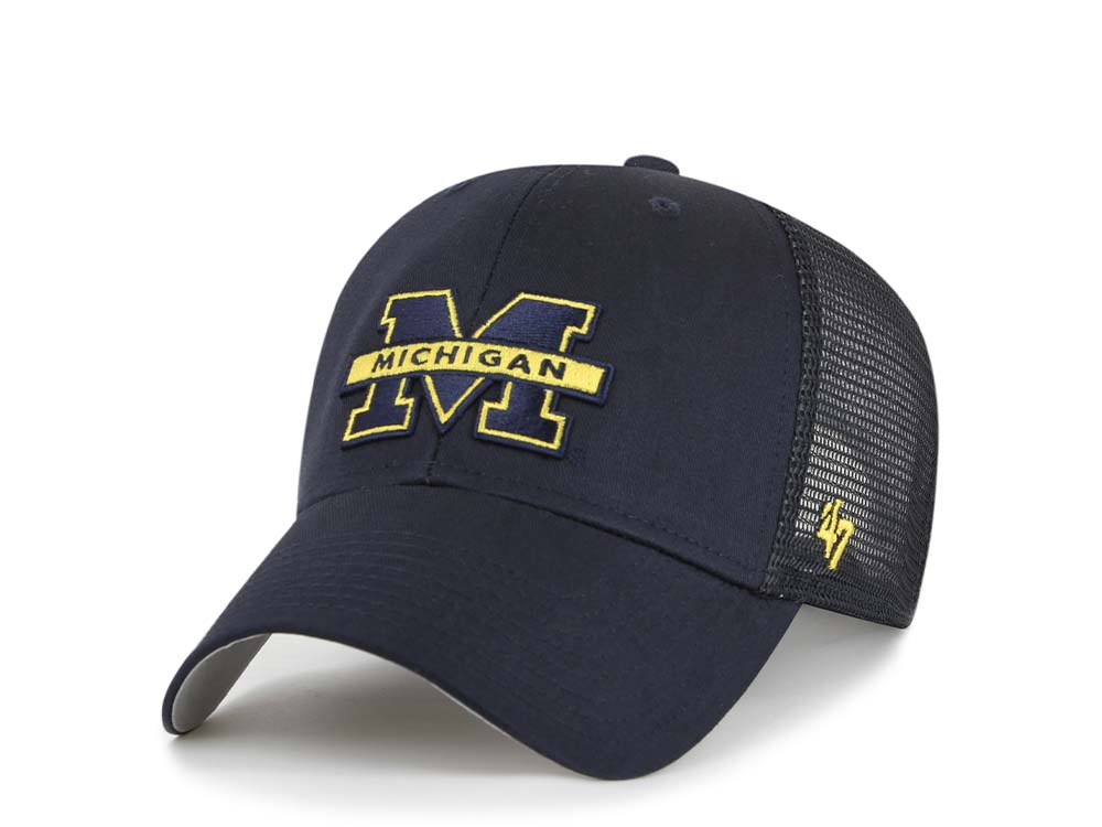 47Brand Michigan Wolverines Navy Trucker MVP Snapback Gorra
