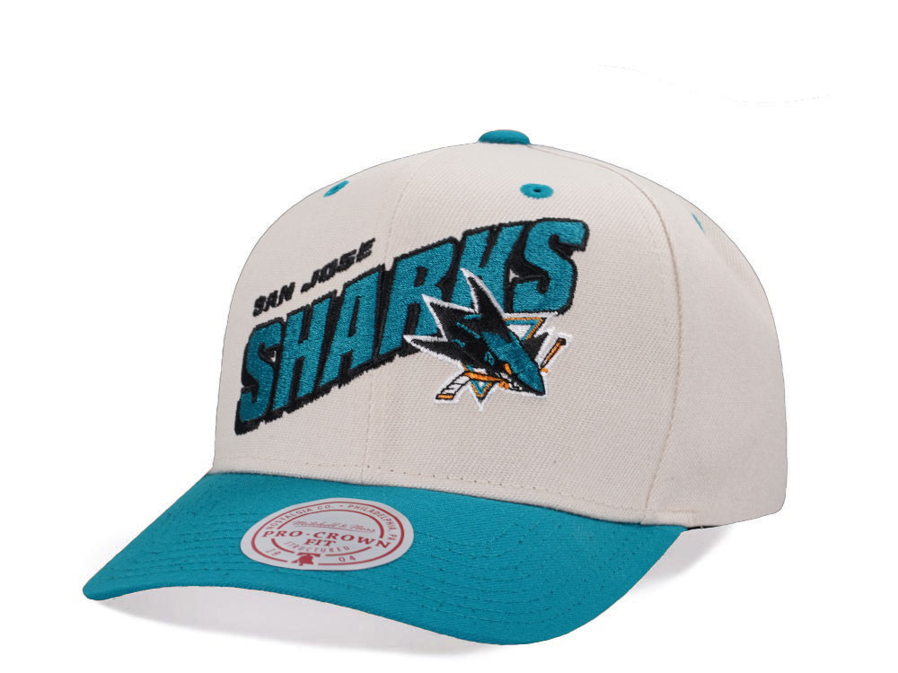 Mitchell & Ness San Jose Sharks Chrome Two Tone Pro Crown Fit Snapback Gorra