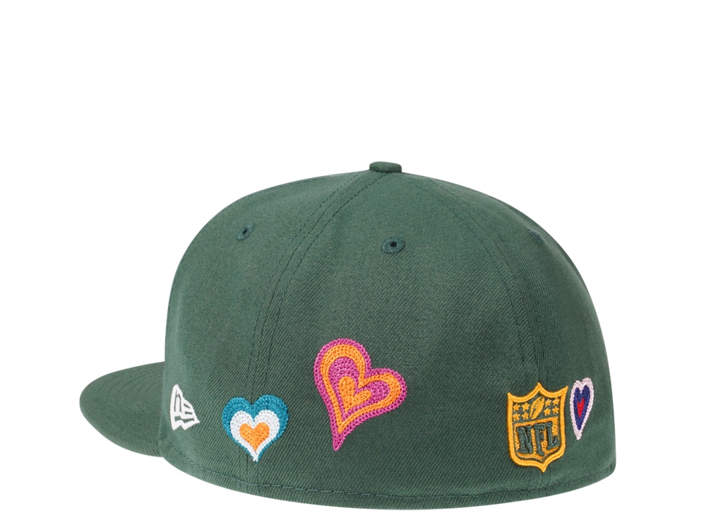 New Era Green Bay Packers Green Chainstitchheart Edition 59Fifty Fitted Gorra