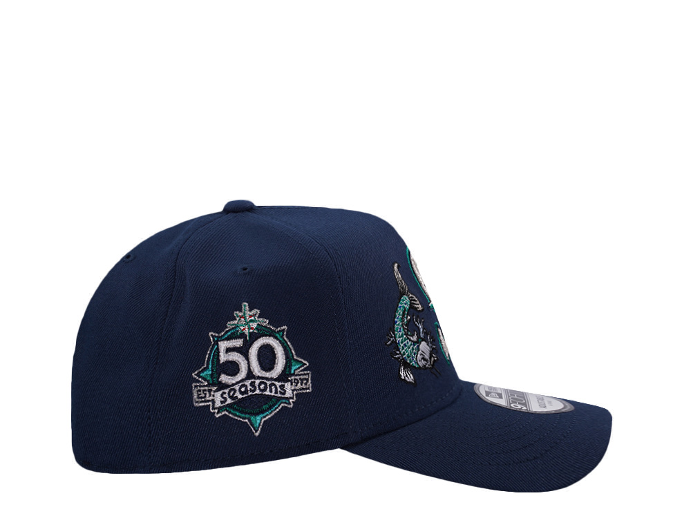 New Era Seattle Mariners 50th Anniversary Ocean Blue Prime Edition 9Forty A Frame Snapback Gorra