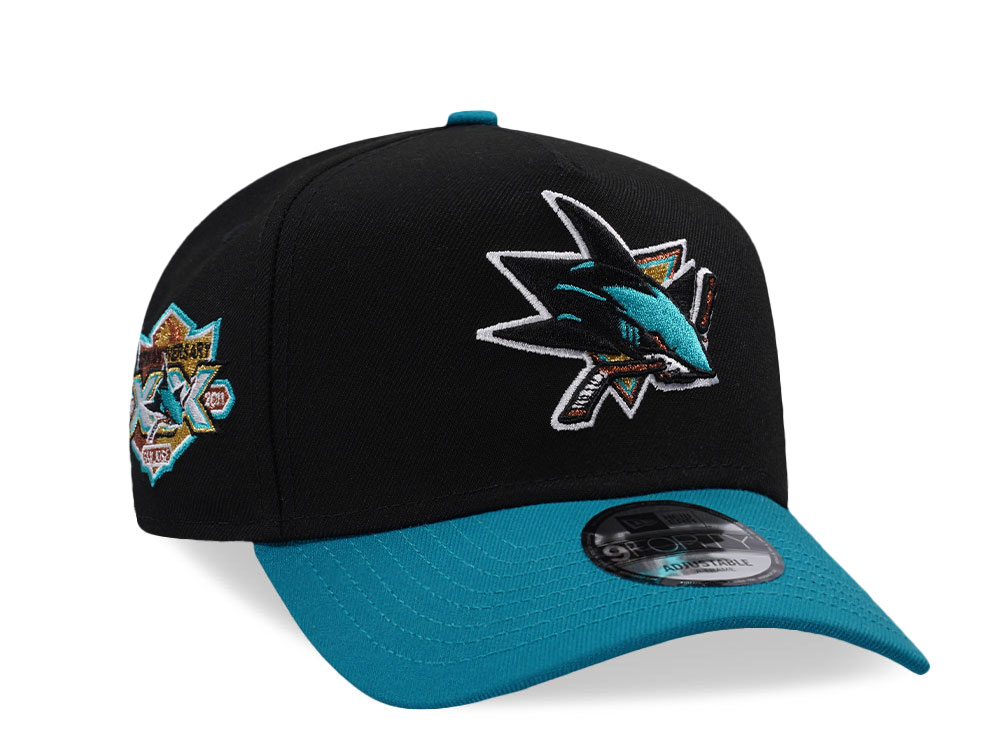 New Era San Jose Sharks 20th Anniversary Black Two Tone Edition 9Forty A Frame Snapback Gorra