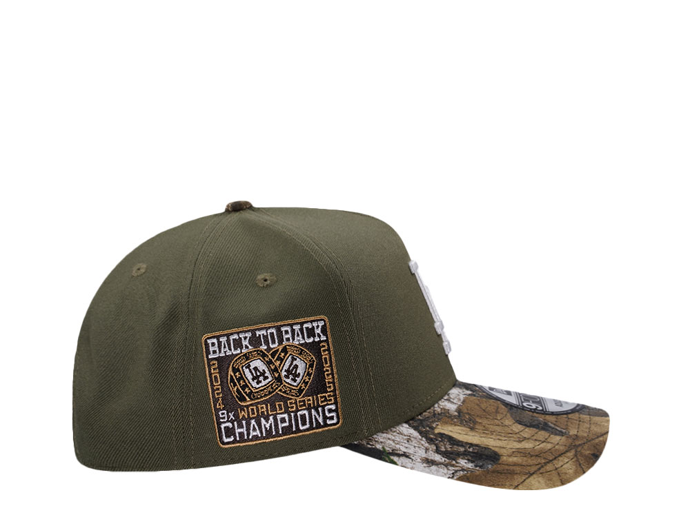 New Era Los Angeles Dodgers Back To Back World Series Champions Olive Edition 9Forty A Frame Snapback Gorra