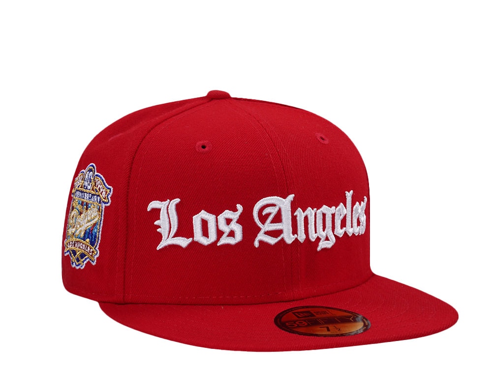 New Era Los Angeles Dodgers 40th Anniversary Scarlet Red Prime Edition 59Fifty Fitted Gorra