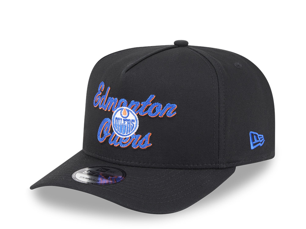 New Era Edmonton Oilers Chainstitch Black 9Fifty A Frame Snapback Gorra