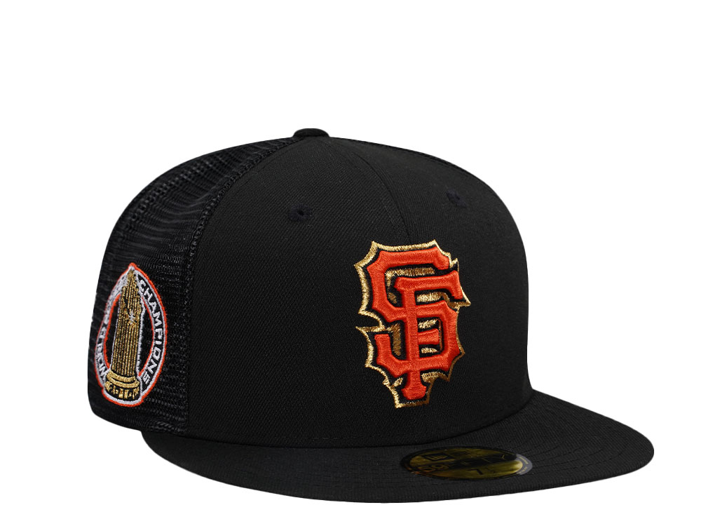 New Era San Francisco Giants World Series Champions 2010 Black Gold Trucker Edition 59Fifty Fitted Gorra
