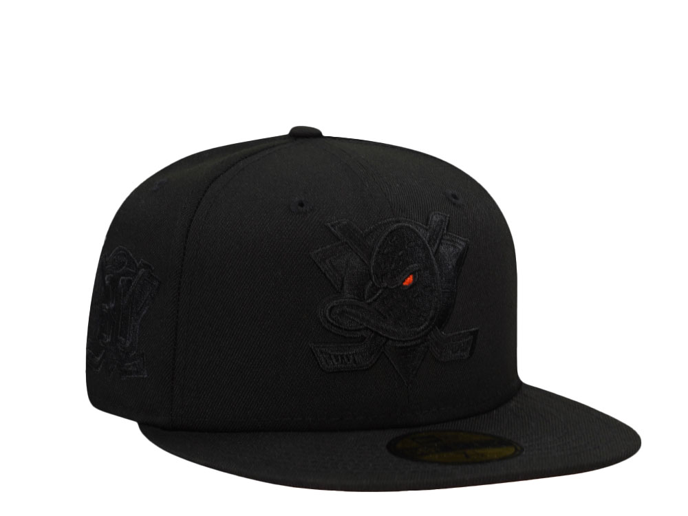 New Era Anaheim Ducks 30th Anniversary Blackout Orange Laser Prime Edition 59Fifty Fitted Gorra