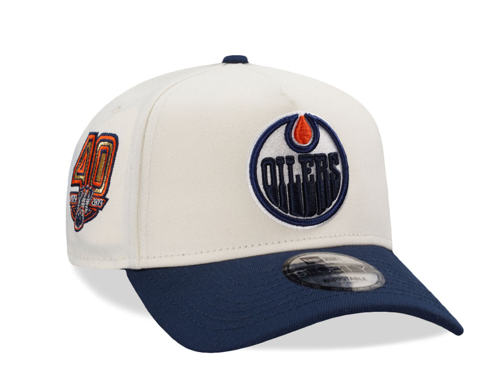 New Era Edmonton Oilers 40th Anniversary Chrome Two Tone Edition 9Forty A Frame Snapback Gorra