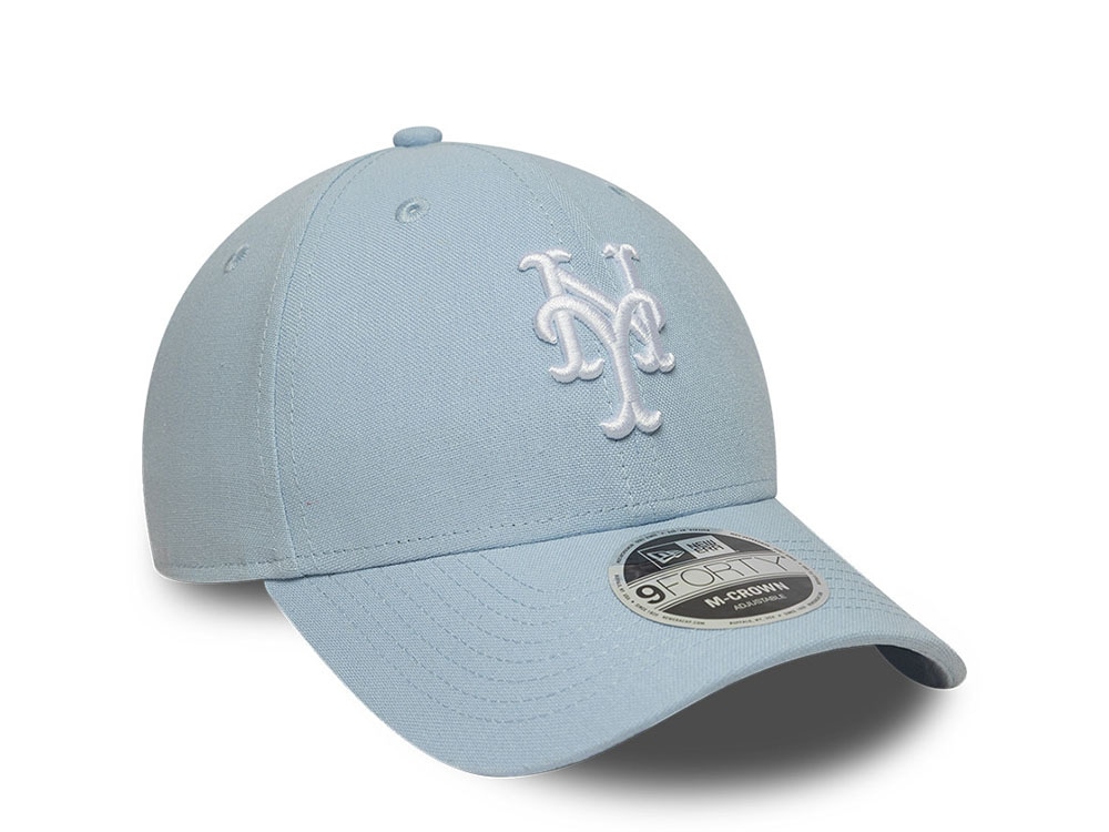 New Era New York Mets Linen Light Blue Edition 9Forty M Crown Snapback Gorra