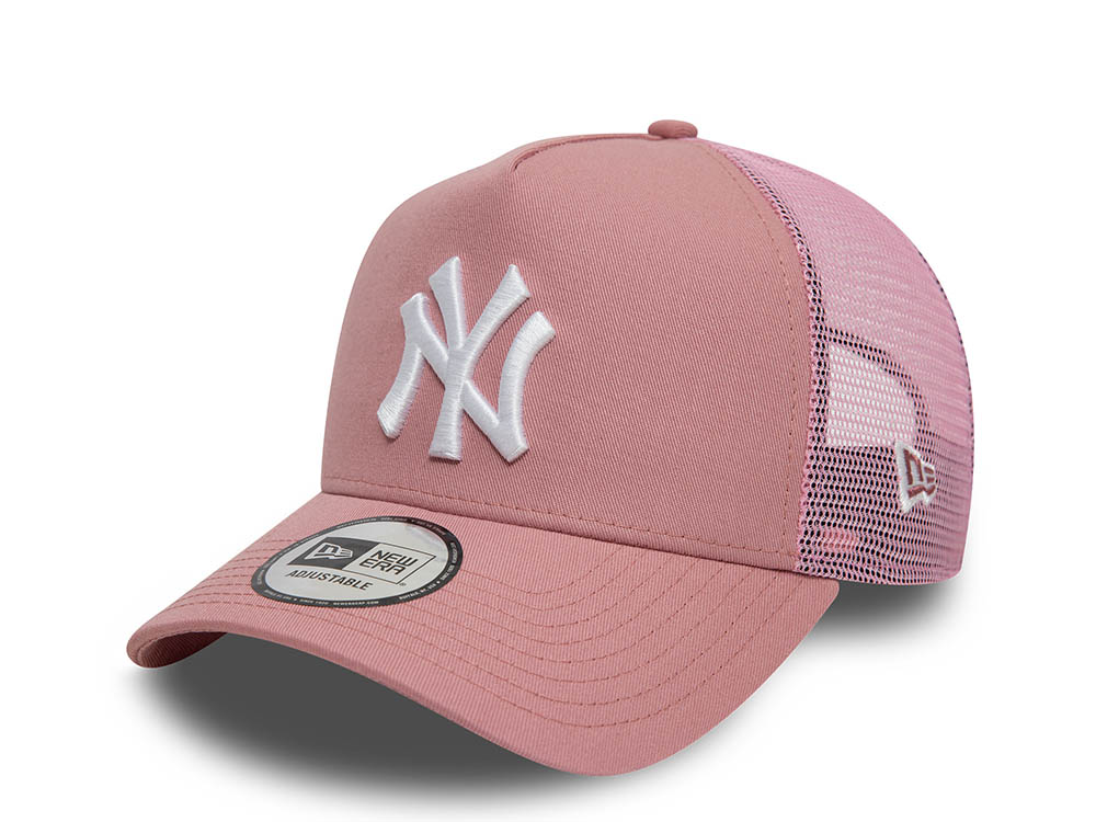 New Era New York Yankees League Essential Pink 9Forty A Frame Trucker Snapback Gorra