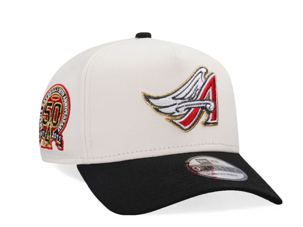 New Era Anaheim Angels 50th Anniversary Chrome Gold Two Tone Edition 9Forty A Frame Snapback Gorra