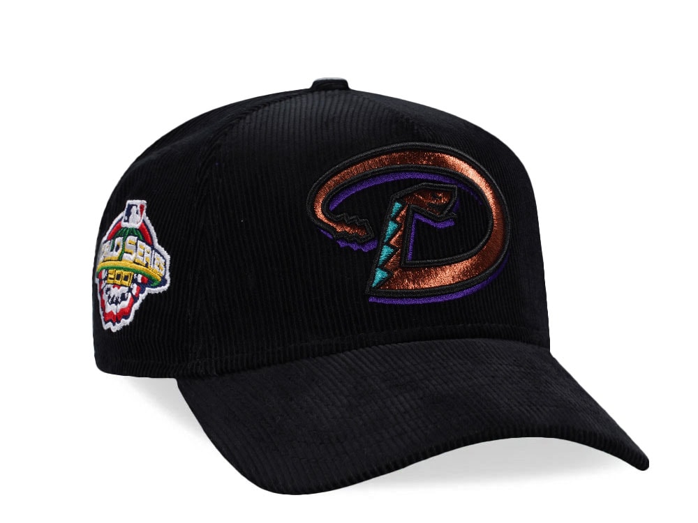 New Era Arizona Diamondbacks World Series 2001 Black Throwback Corduroy Edition 9Forty A Frame Snapback Gorra