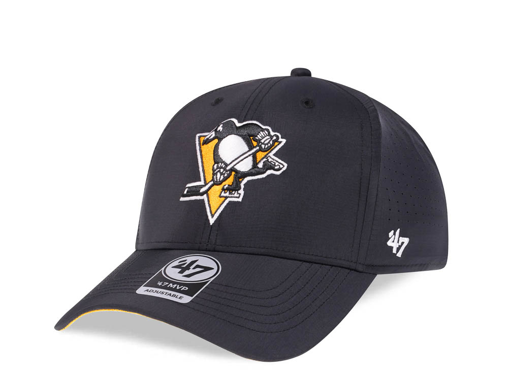 47Brand Pittsburgh Penguins Black Back Line Nylon Strapback Gorra