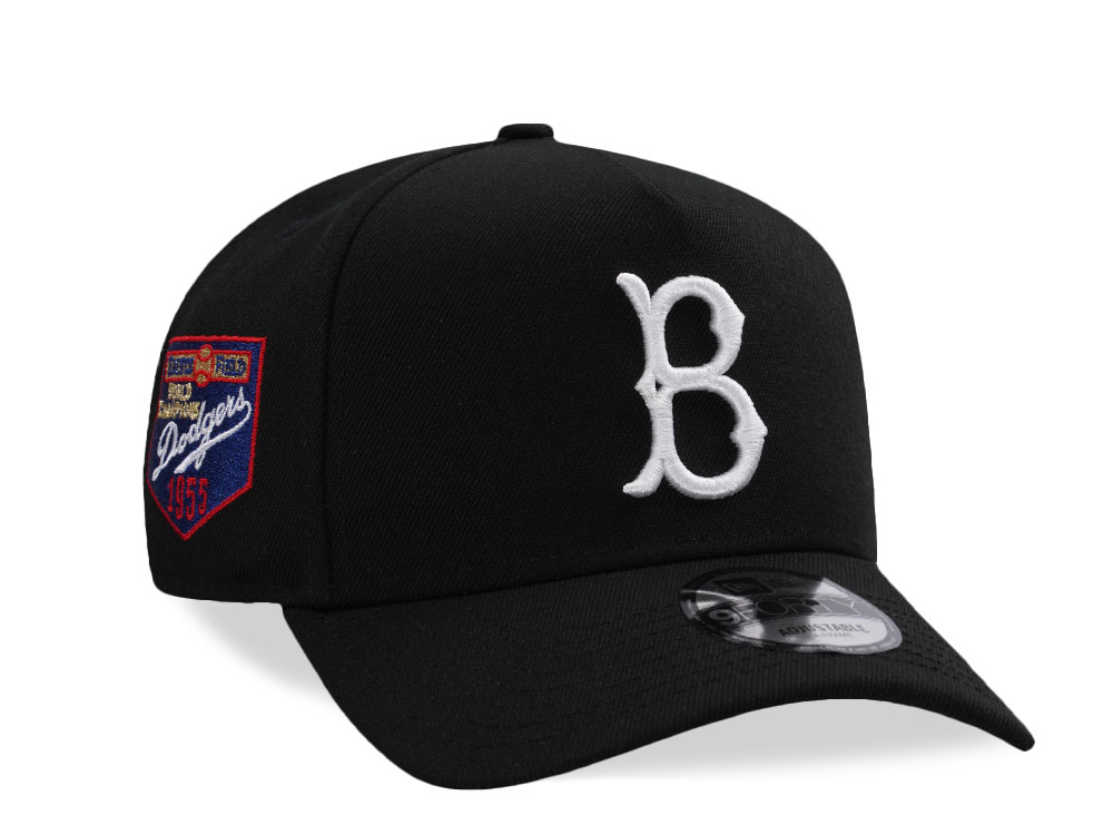 New Era Brooklyn Dodgers World Champions 1955 Black Prime Edition 9Forty A Frame Snapback Gorra