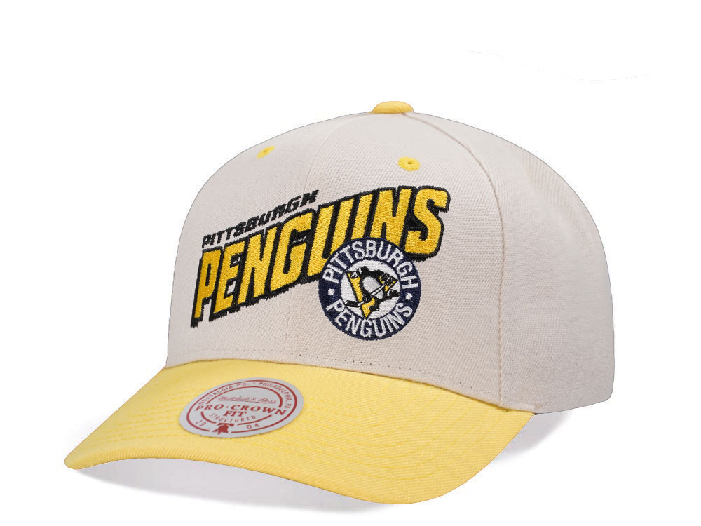 Mitchell & Ness Pittsburgh Penguins Chrome Two Tone Pro Crown Fit Snapback Gorra