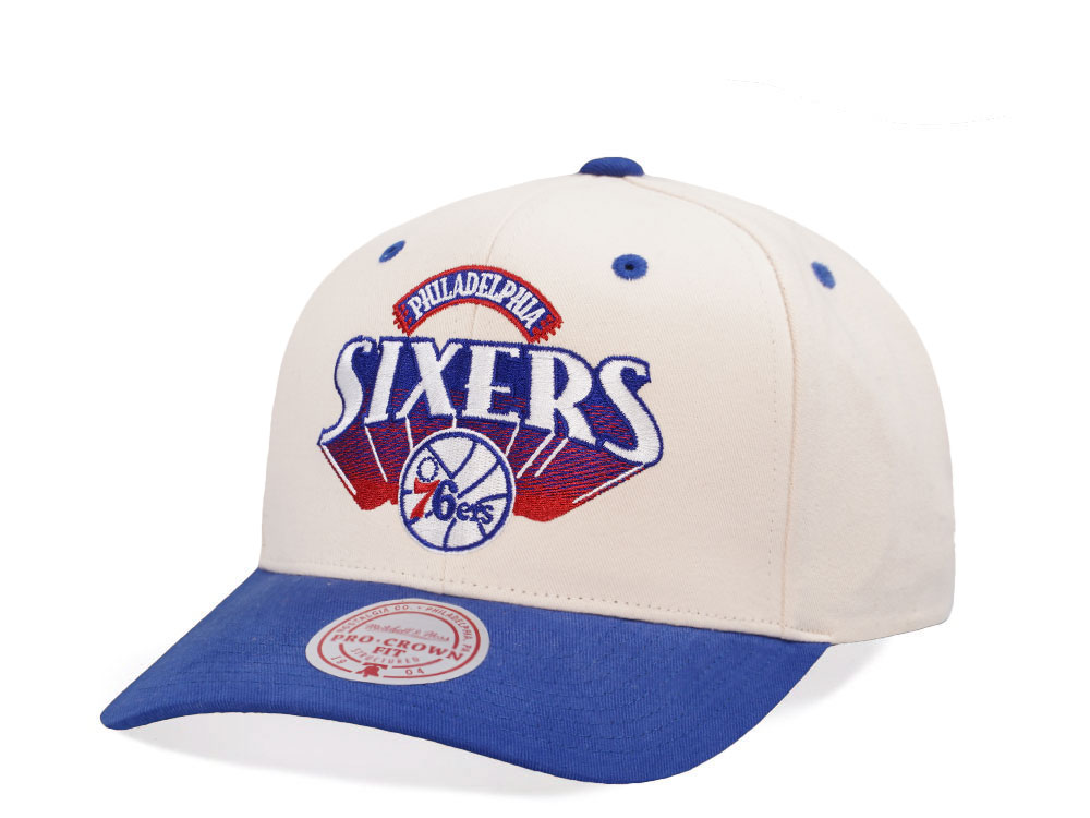 Mitchell & Ness Philadelphia 76ers Horizon Two Tone Pro Crown Fit Snapback Gorra