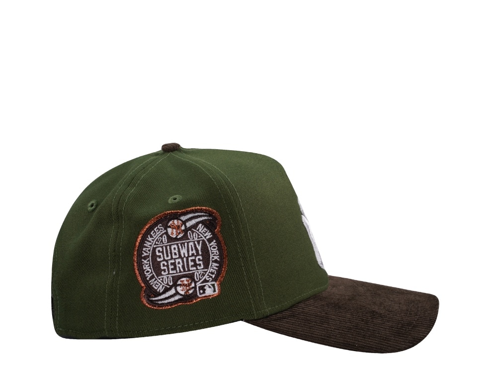 New Era New York Yankees World Series 2000 Rifle Green Walnut Corduroy Two Tone Edition 9Forty A Frame Snapback Gorra