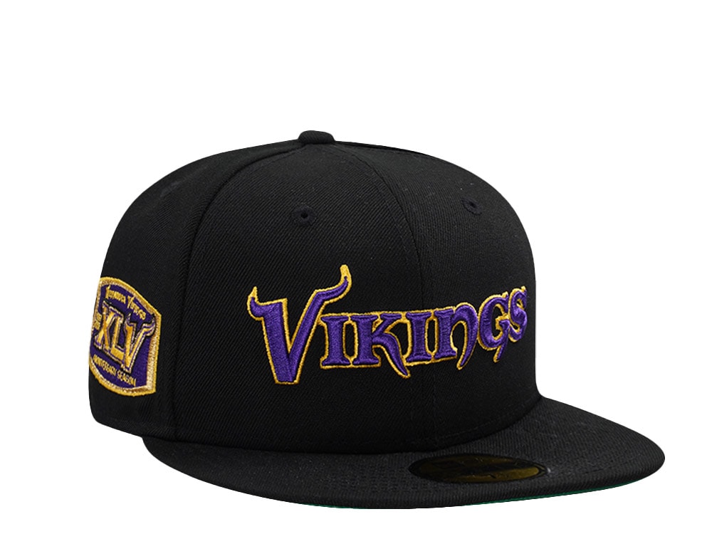 New Era Minnesota Vikings Script Black Prime Edition 59Fifty Fitted Gorra