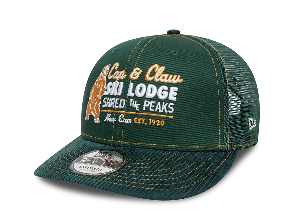 New Era Cap & Claw Cord Dark Green 9Fifty Trucker Snapback Gorra