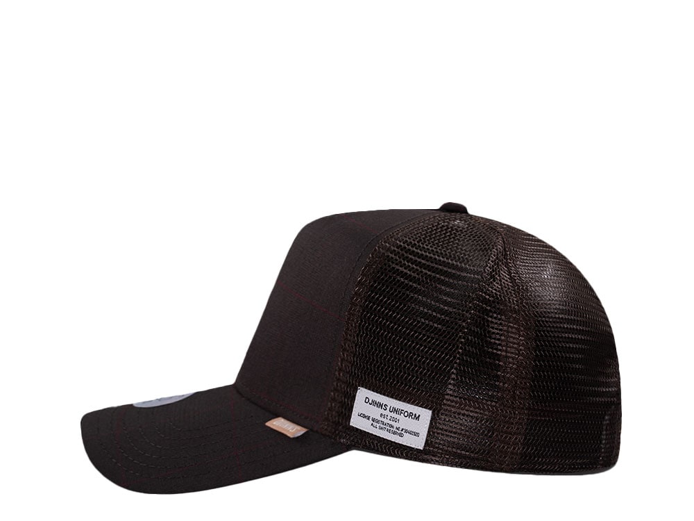 Djinns Glencheck Brown Trucker Snapback Gorra